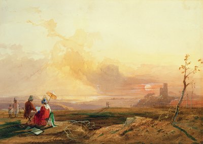 Figure che disegnano vicino alla Gola di Avon da James Baker Pyne
